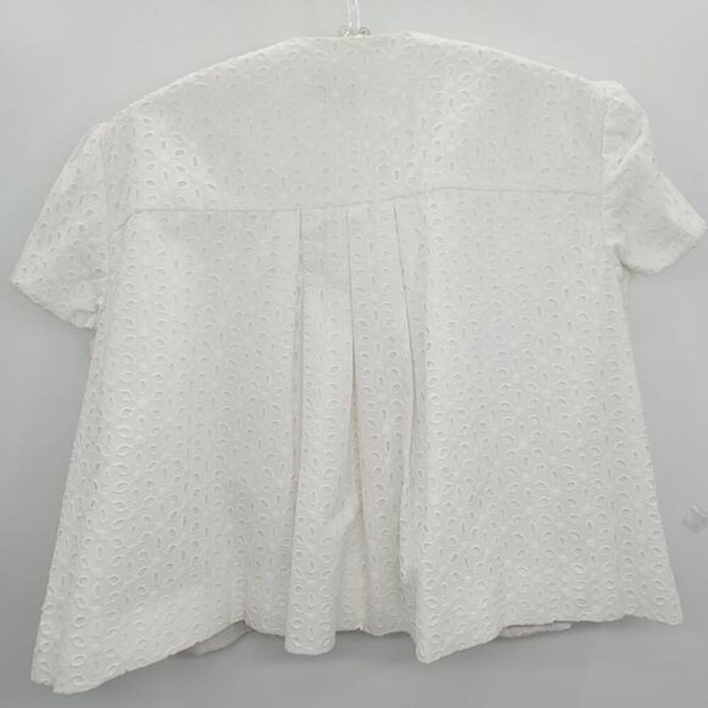 Michael Kors White Eyelet Lace Short Sleeve‎ Open Cropped Swing Jacket - Picture 3 of 14